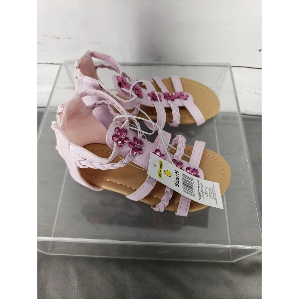 Toddler Girl pink Gladiator Jeweled large sandals